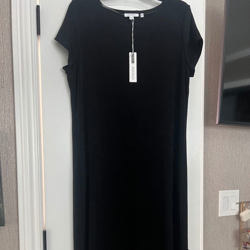 Black Classic Short Sleeve Maxi Dress - Chico’s - Large